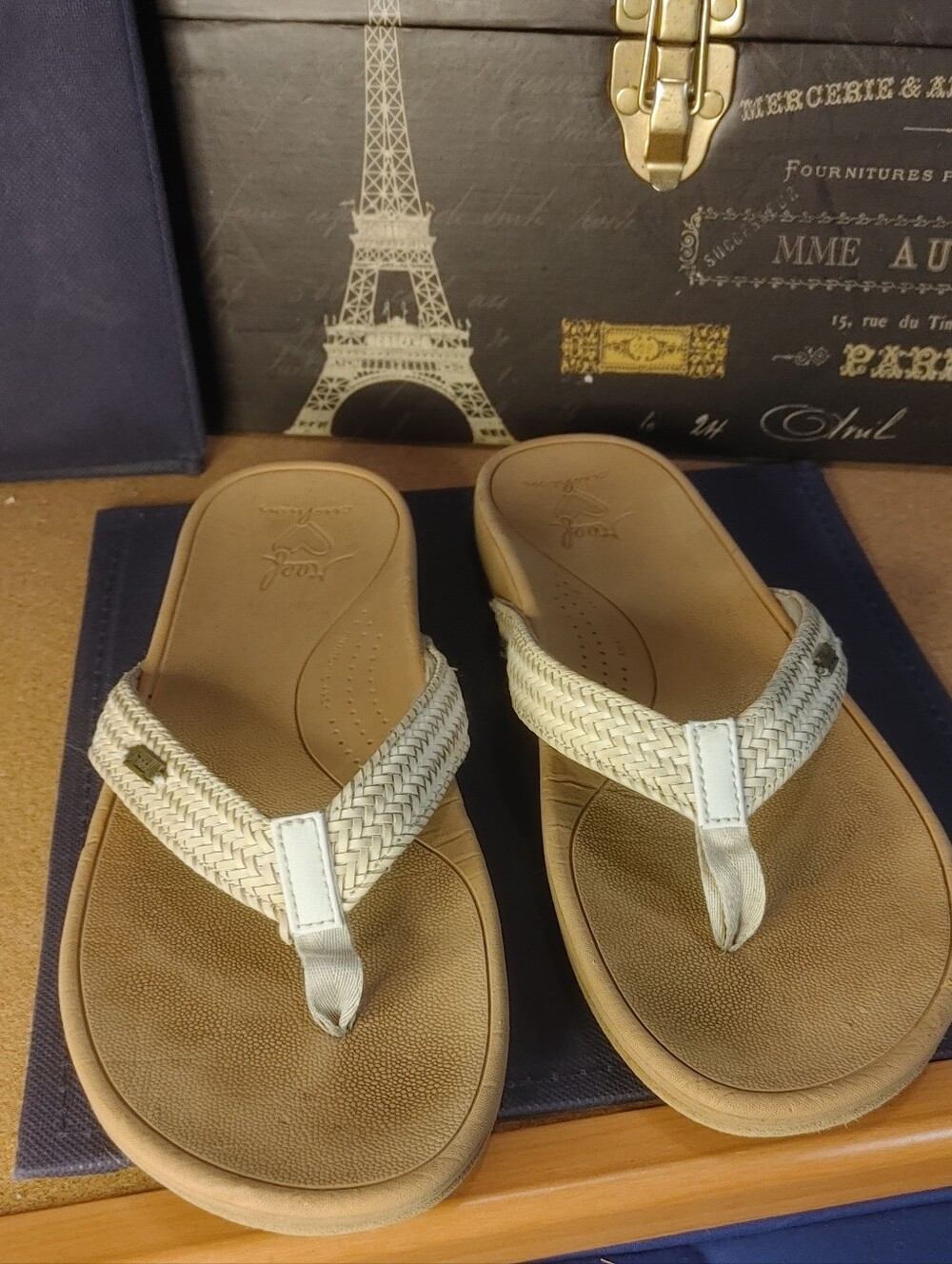 Reef Women's Beige Braided Toe-Post Sandals